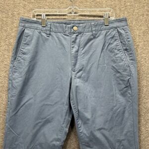 Bonobos Mens 34x32 Blue Slim Fit Chino Flat Front Straight Leg Golf Pants